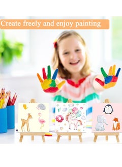 GBQ 8Pcs Mini Canvas With Easel Painting Set 10*10Cm  - Image 4