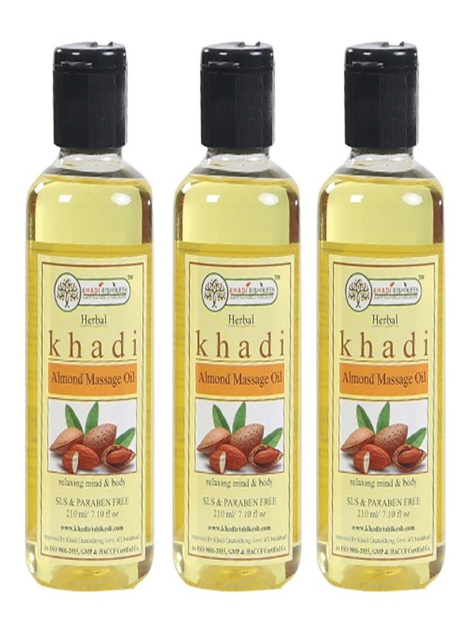 خادي ريشيخش مجموعة زيت تدليك اللوز بالأعشاب من خادي ريشيكيش، عبوة من 3 × 210 مل (630 مل) - Image 2