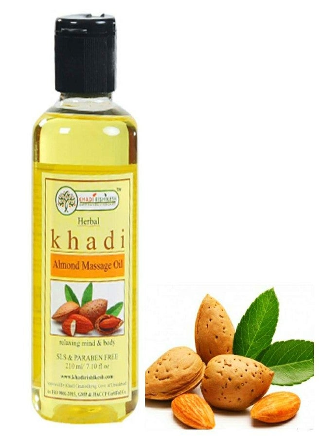 خادي ريشيخش مجموعة زيت تدليك اللوز بالأعشاب من خادي ريشيكيش، عبوة من 3 × 210 مل (630 مل) - Image 1