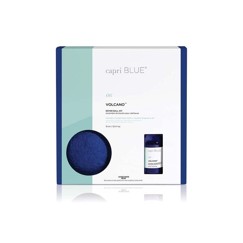 Capri Blue Volcano Dryer Ball Kit â€“ Includes 3 100% Wool Dryer Balls +1 Volcano Laundry Fragrance Oil â€“ Reusable Dryer Balls Eliminate Wrinkles, Static & Lint â€“ Cruelty Free & Non-Toxic Laundry Balls - Image 1