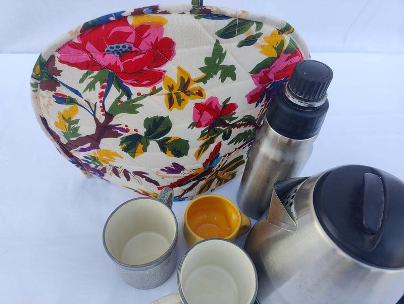 Malan Bai Mandala Tea Cozy Cover Hand Block Winter Tea Cozy Cotton Tea Kettle Warmer Pot Cover Hot Coffee Cover Handamde Kitchen Décor Brand: Malan Bai - Image 5