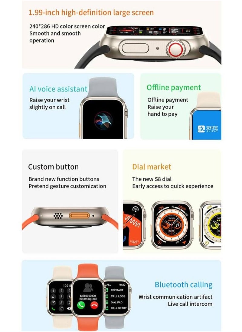 Generic - Z59 Ultra Smart Watch RDFIT Waterproof 1.99 inch Full Touch Screen Wireless Charging Series 8 - Image 1
