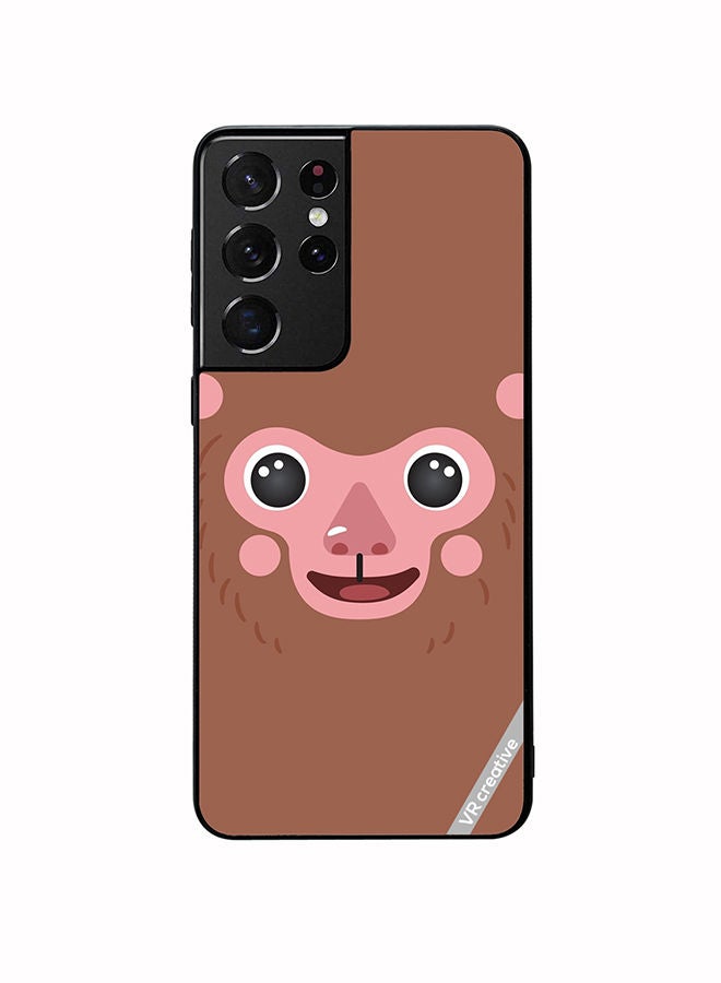 VR CREATIVE Protective Case Cover For Samsung Galaxy S21 Ultra 5G Monkey Cartoon Face Design Multicolour - Image 1
