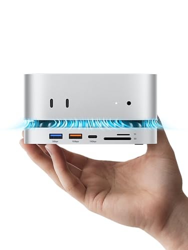 MOVESPEED MOVE SPEED mini M4 Dock Enclosure 10 in 1 Aluminum Stand Hub 10Gbps USBCA 4K60Hz HDMI SDTF Reader SpaceSaving Vertical Design - Image 1