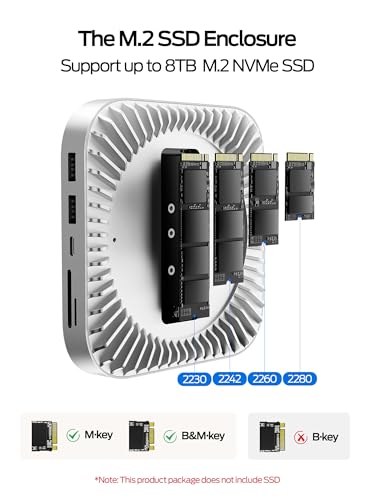 MOVESPEED MOVE SPEED mini M4 Dock Enclosure 10 in 1 Aluminum Stand Hub 10Gbps USBCA 4K60Hz HDMI SDTF Reader SpaceSaving Vertical Design - Image 3