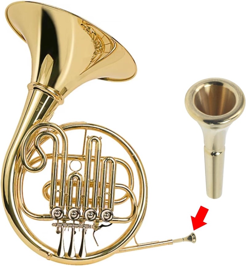Geesatis Gold Plated Standard Horn Mouthpiece Deep Cup Mouth Horn French Horn Mouthpiece - Image 4