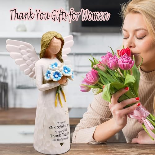 BORLESTA Thank You Gifts for Women Coworkers Friends Teacher Appreciation Gifts Volunteer Appreciation Gifts for Coworkers Women Thank You Gift HandPainted Figure Blue - Image 3