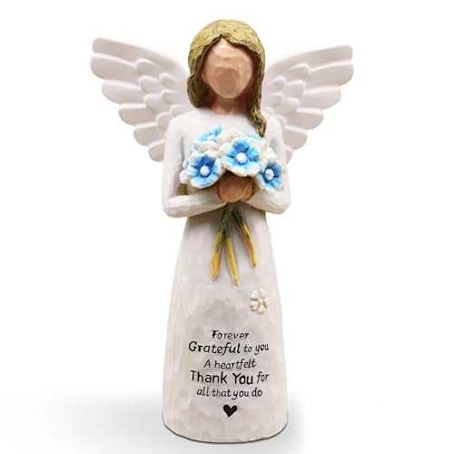 BORLESTA Thank You Gifts for Women Coworkers Friends Teacher Appreciation Gifts Volunteer Appreciation Gifts for Coworkers Women Thank You Gift HandPainted Figure Blue - Image 1
