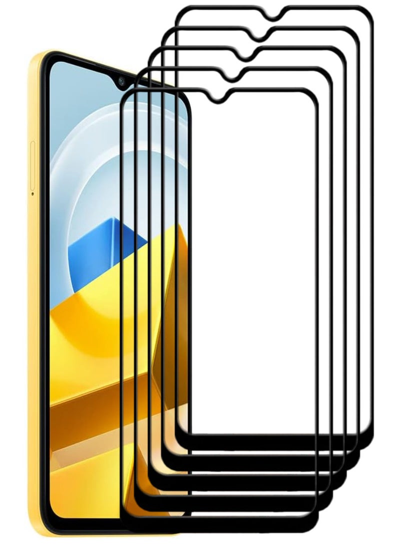 ACLIX 5 Pieces Antistatic ESD Dustproof Premium Quality High Definition Tempered Glass Screen Protector Designed For Xiaomi Poco M5 - Image 1