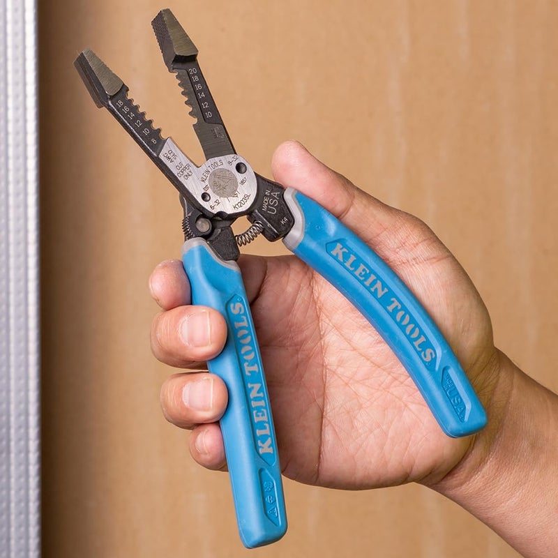 Klein Tools K12035L Klein-Kurve Wire Cutters, Made in USA, Heavy Duty Wire Stripping Tool with Lock, 8-20 AWG - Image 5