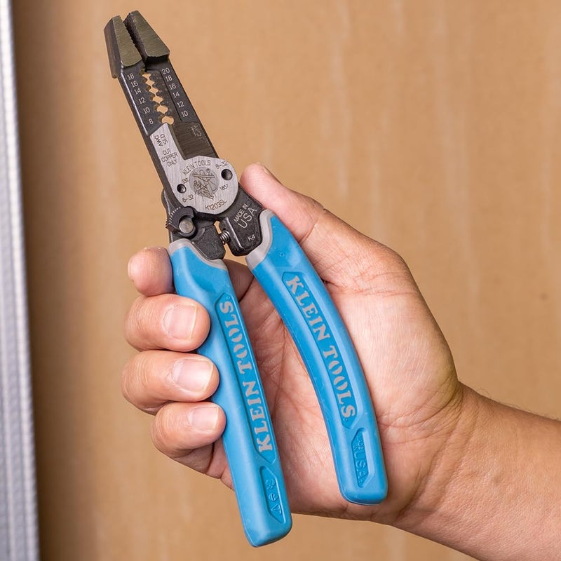 Klein Tools K12035L Klein-Kurve Wire Cutters, Made in USA, Heavy Duty Wire Stripping Tool with Lock, 8-20 AWG - Image 4