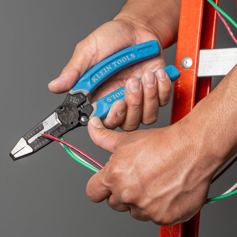 Klein Tools K12035L Klein-Kurve Wire Cutters, Made in USA, Heavy Duty Wire Stripping Tool with Lock, 8-20 AWG - Image 2