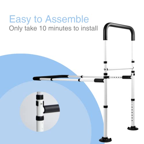 LandTale Bed Assist Rails Adjustable, Safety Bed Handle with Leg, Fall Prevention Hand Guard Grab Bar Bed Cane, Bed Rails for Elderly, Adults, Senior, Handicap, Disabled, Fit King, Queen, Full, Twin - Image 4