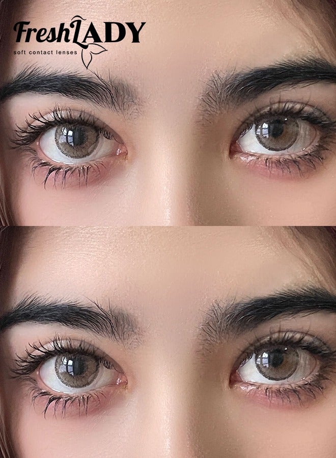 سيدة جديدة عدسات لاصقة ملونة بيج من فريش ليدي للاستخدام السنوي - Image 2