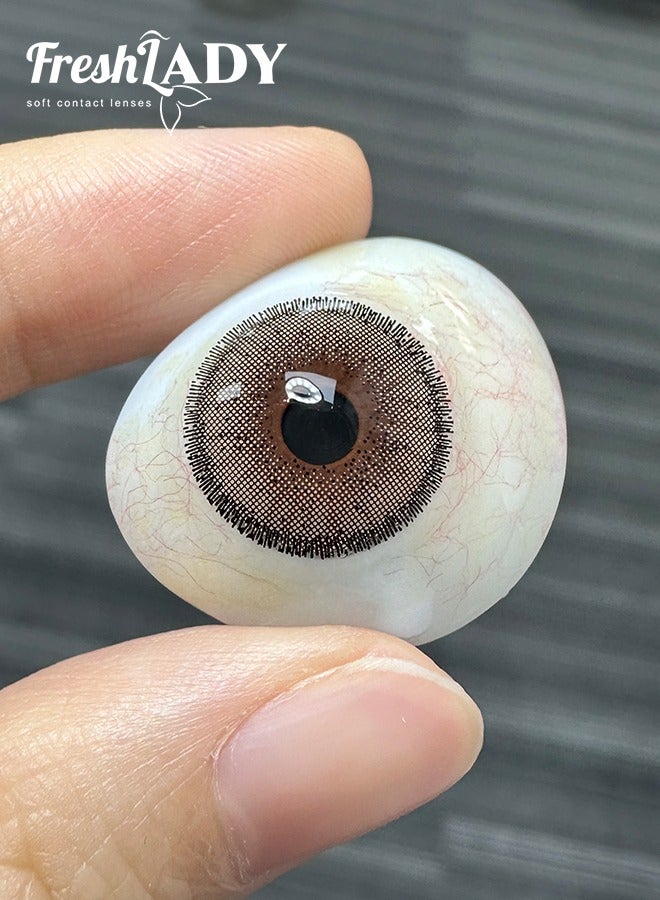 سيدة جديدة عدسات لاصقة ملونة بيج من فريش ليدي للاستخدام السنوي - Image 4