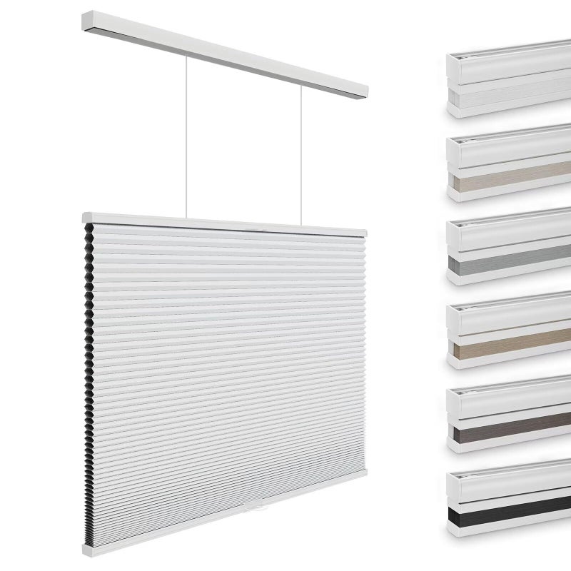 Changshade Blackout Cellular Shades Cordless Top Down Bottom Up Blinds for Windows 15 Single Cell Pleated Honeycomb Window Shades for Bedroom Child Room24 Width x50 HeightWhite