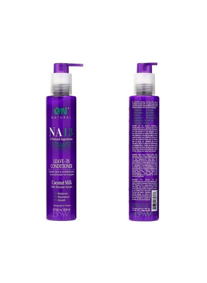 Natural Organic PONLEE ON NATURAL NA13 LEAVE-IN CONDITIONER 8 oz Coconut Milk 
