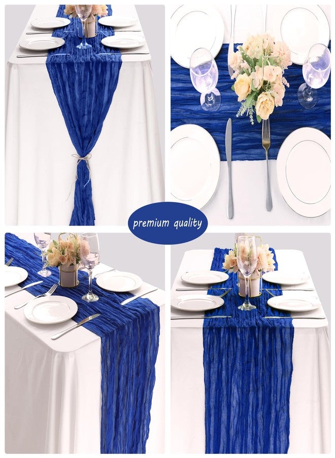 Fivenl 12 Pack 10Ft Cheesecloth Table Runner 35x120 Inch Boho Gauze Table Runner Rustic Cheese Cloth Long Table Runner Romantic Table Runner for Wedding Bridal Shower Birthday Party Table Decor (Royal Blue) - Image 5