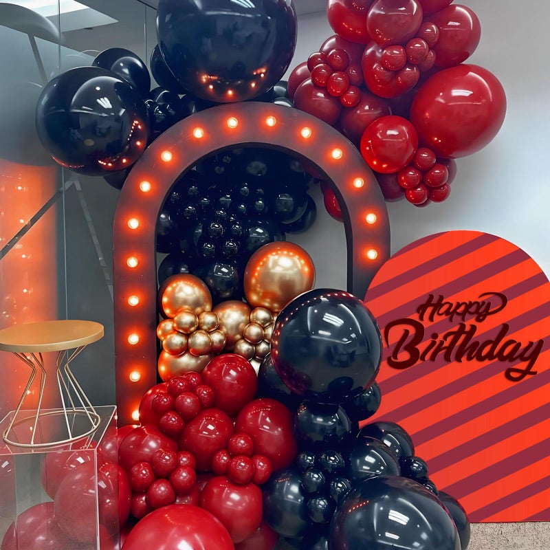 awenztech 122pcs Dark Red Balloons Different Sizes, 18 12 10 5 inch Dark Red Balloon Arch Kit for Wedding Bridal Shower Birthday Party Decorations - Image 5