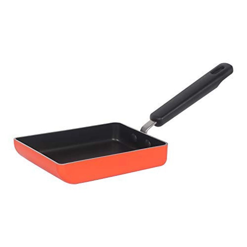 MEYER Meyer Non Stick Aluminium Tamagoyaki Pan | Egg Pan | Omelette Pan | Nonstick Frying Pan | Small pan for Omelette | Nonstick Cookware | Small Fry pan for Cooking, 18cm, Orange  - Image 1