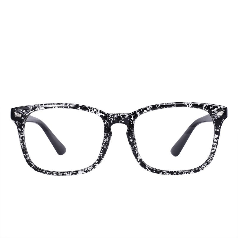 MAXJULI Blue Light Blocking GlassesComputer ReadingGamingTVPhones Glasses for Women MenTransparent Black