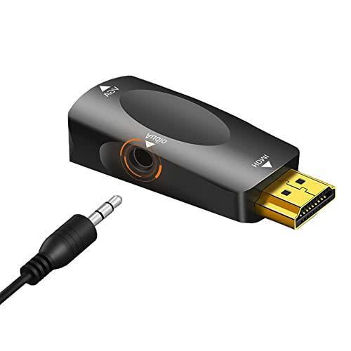 MICROWARE Mini HDMI to VGA RGB Video Converter Box Adapter with AV Audio Cable for PC PS3 for Xbox 360 HDTV 1080P - Image 1