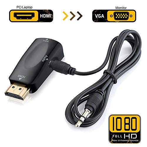 MICROWARE Mini HDMI to VGA RGB Video Converter Box Adapter with AV Audio Cable for PC PS3 for Xbox 360 HDTV 1080P - Image 2