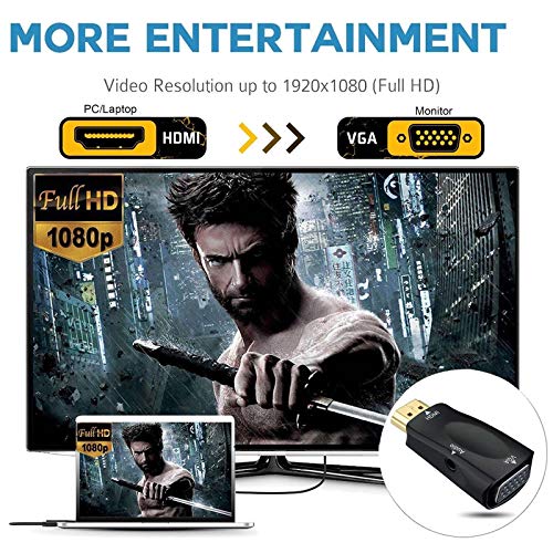 MICROWARE Mini HDMI to VGA RGB Video Converter Box Adapter with AV Audio Cable for PC PS3 for Xbox 360 HDTV 1080P - Image 5