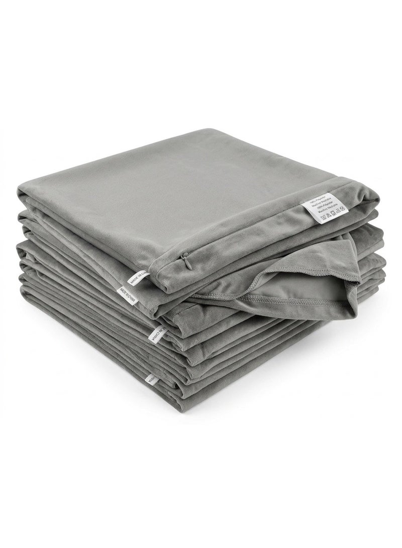 Set of 2, Velvet Soft Decorative Square Throw Pillow Cover Cushion Covers Pillow case, Home Decor Decorations for Sofa Couch Bed Chair 16x16 Inch/40x40 cm (Grey) - Image 4