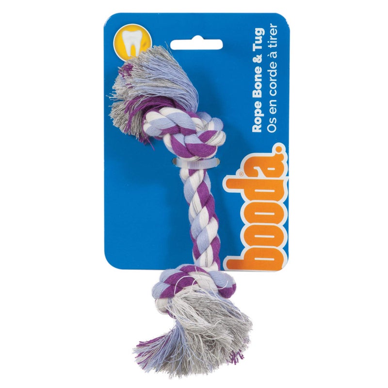 Petmate Dog Booda Two Knot Rope Bone, Multicolored, X-Small, for Small Breeds - Image 1