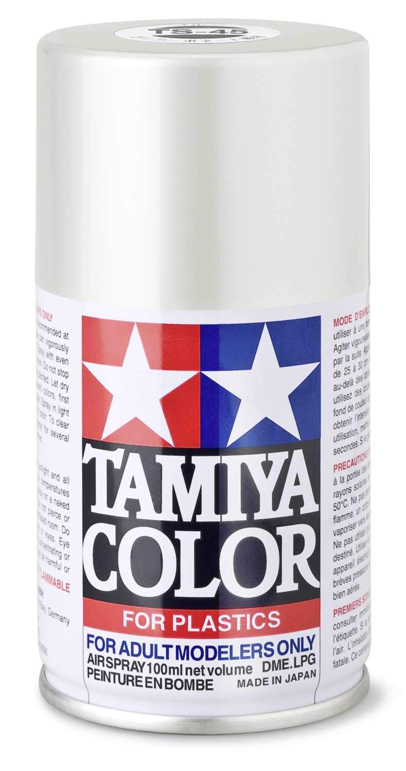Tamiya TAM85045 85045 Lacquer Spray Paint, TS-45 Pearl White - 100ml Spray Can - Image 1
