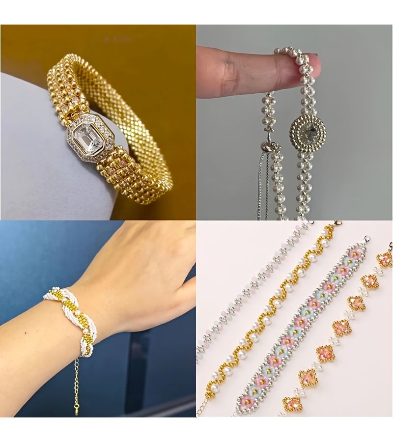 Golden 3mm Glass Rice Beads 340pcs for DIY Jewelry Making - Image 3