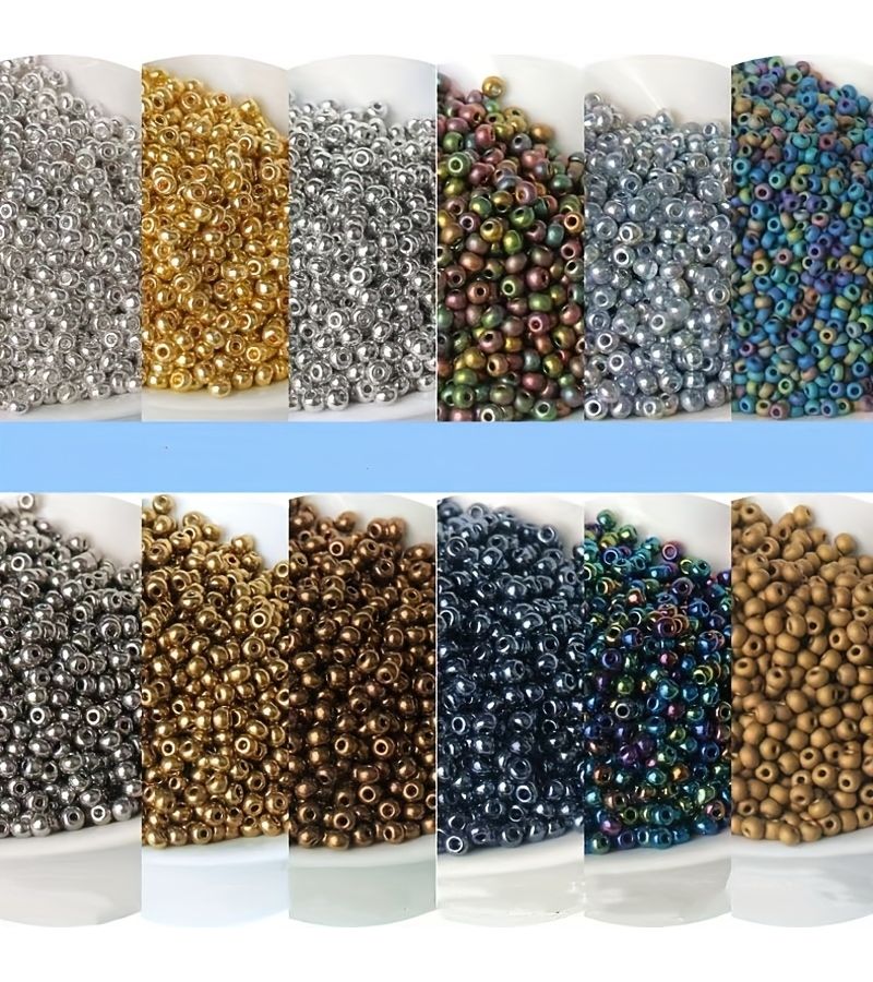 Golden 3mm Glass Rice Beads 340pcs for DIY Jewelry Making - Image 1