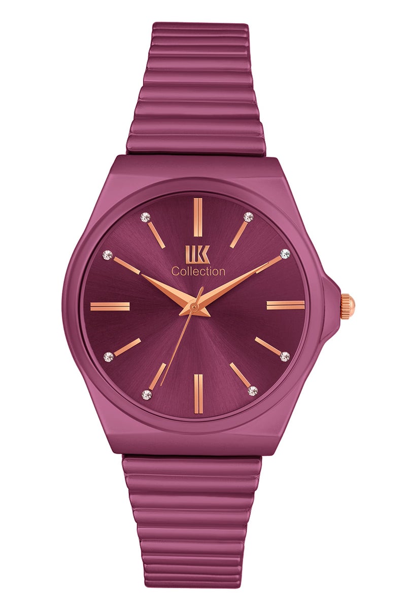 IIK COLLECTION Watch for Women Round Studded Dial Girls Watches |Analogue Quartz Movement Ladies Watch Long Battery Life Stainless Steel Chain Strap Double Lock Clasp Safety Watch for Girls. - Image 1