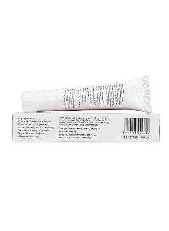 Gk Clear Skin Lightening Brightening Cream With Kojic Acid Glycolic Acid Allantoin & Vitamin E All Skin Helps With Melasma Hyperpigmentation Dark Spotfights Uv Sun Damage 15G(Pack Of 1) - Image 3