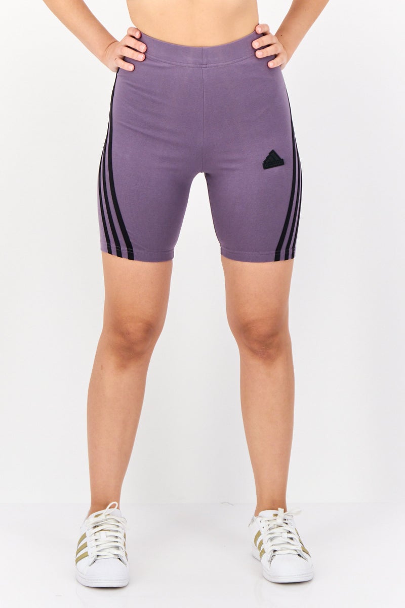 Adidas Women Sportswear Fit Cycling Shorts, Purple  - Image 1