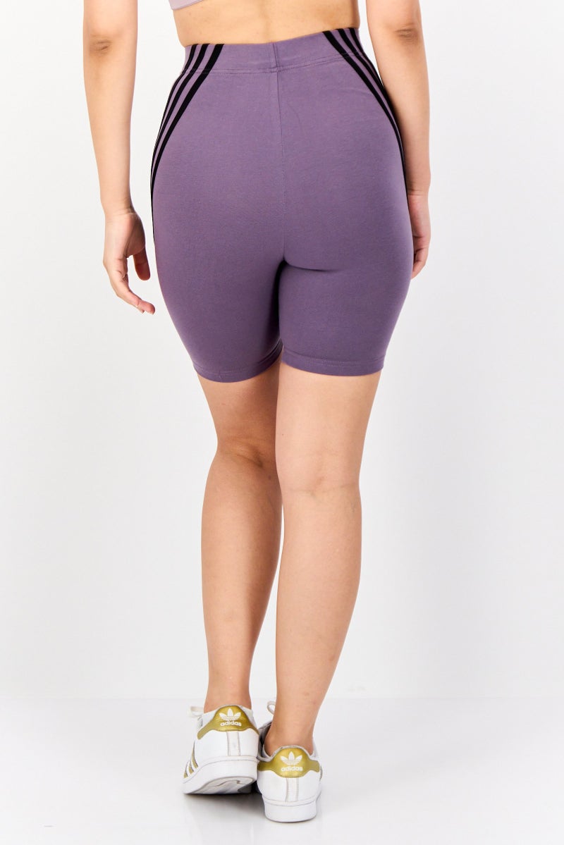 Adidas Women Sportswear Fit Cycling Shorts, Purple  - Image 2