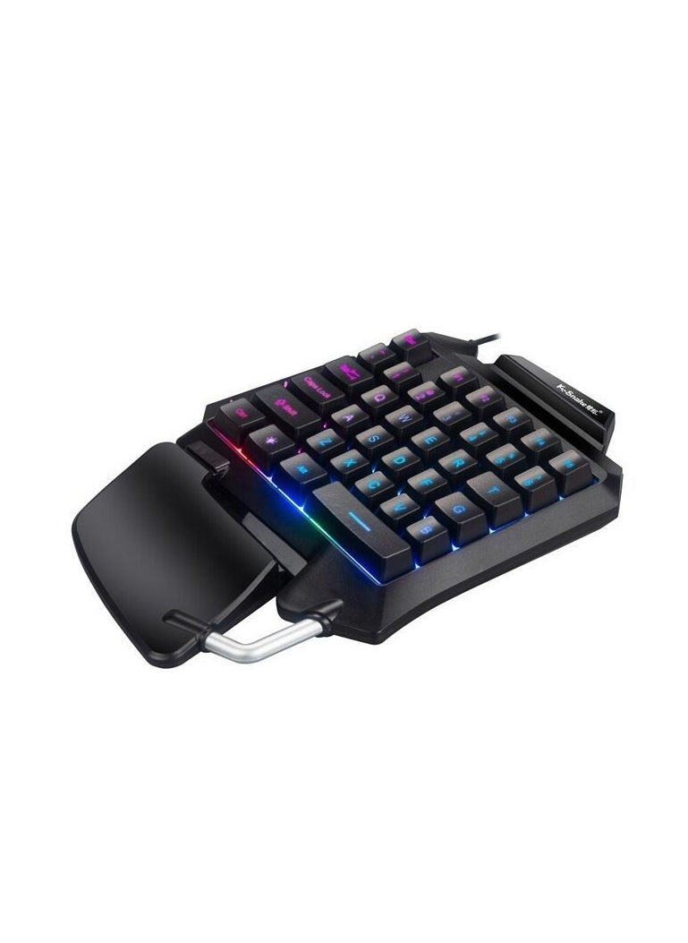 K-Snake G92 لوحة مفاتيح غشائية للألعاب بيد واحدة، لوحة مفاتيح مريحة لأجهزة الكمبيوتر المحمول والكمبيوتر المكتبي  - Image 2