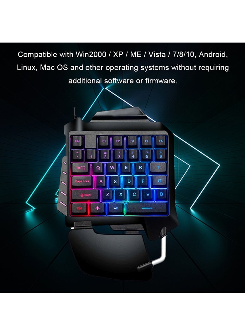 K-Snake G92 لوحة مفاتيح غشائية للألعاب بيد واحدة، لوحة مفاتيح مريحة لأجهزة الكمبيوتر المحمول والكمبيوتر المكتبي  - Image 5