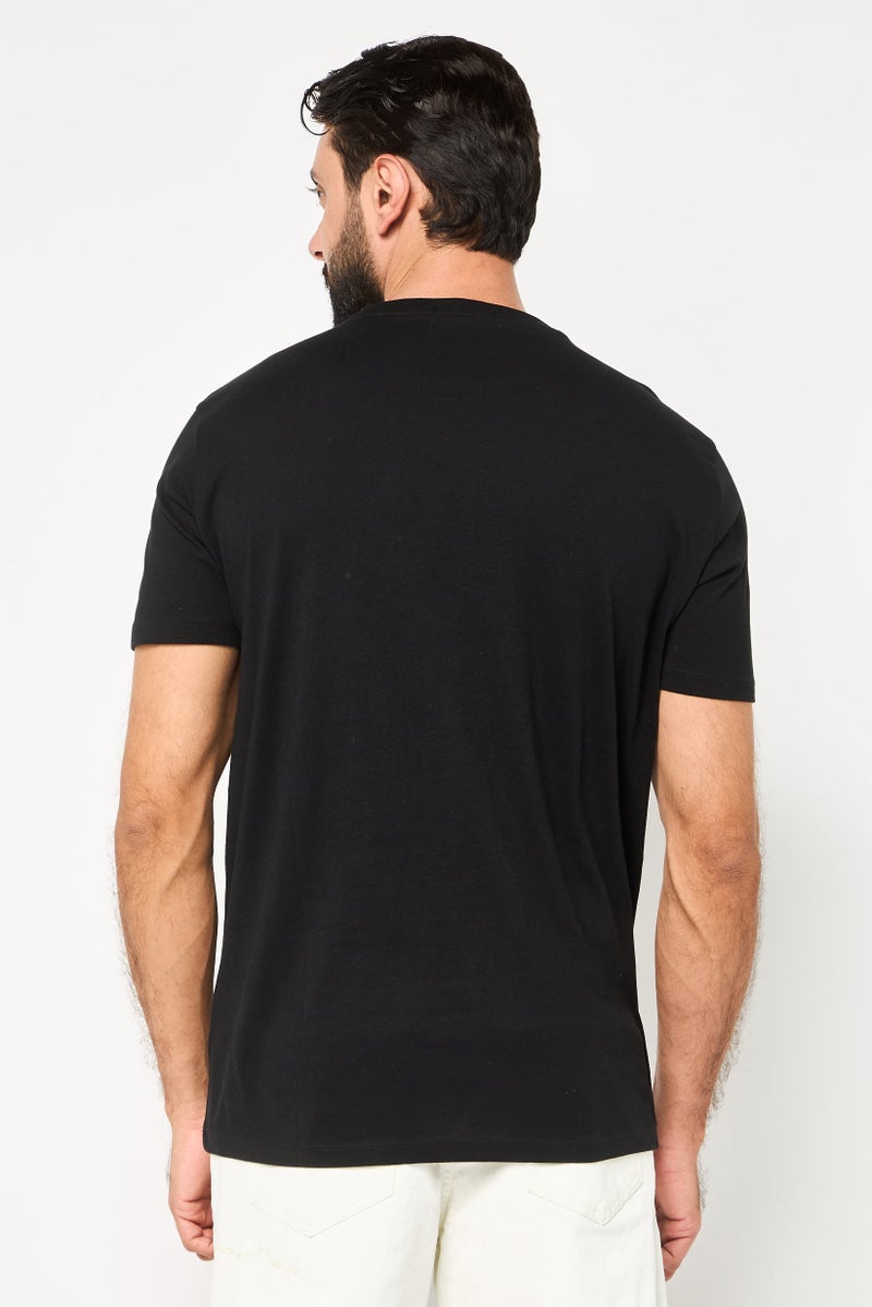 Replay Men Crew Neck Short Sleeve Graphic Print T-Shirt, Black - Image 4