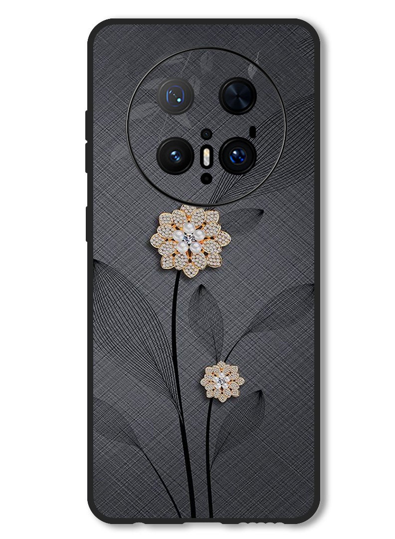 Theodor Case Compatible with Huawei Mate 70 Pro/ 70 Pro + Protection Shockproof Bumper Cover Diamond Flowers - Image 1