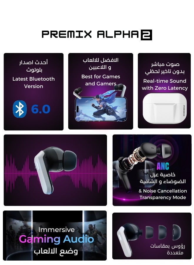 Premix Alpha 2 Wireless Gaming Earbuds with Surround Sound & Noise Cancellation - Image 5