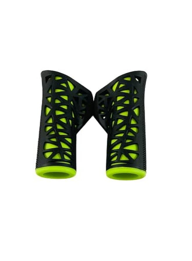 Shrenik Cycle Handle Grip 12.5cm Length Dual Soft Rubber Non Toxic Anti-Slip MTB/City Bicycle Bike (Black-Green) - Image 3