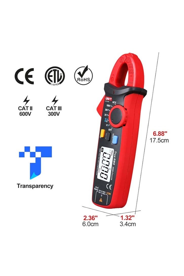 UniT UNI-T UT210e Digital Clamp Meter AC DC Amp Meter Clamp Multimeter True RMS 2000 Counts Voltmeter Continuity Tester Capacitor HVAC Tool Multi Tester - Image 4