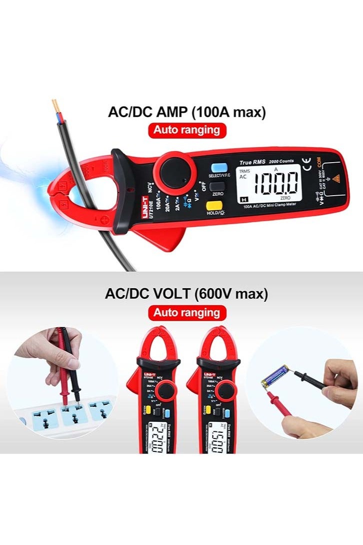 UniT UNI-T UT210e Digital Clamp Meter AC DC Amp Meter Clamp Multimeter True RMS 2000 Counts Voltmeter Continuity Tester Capacitor HVAC Tool Multi Tester - Image 2