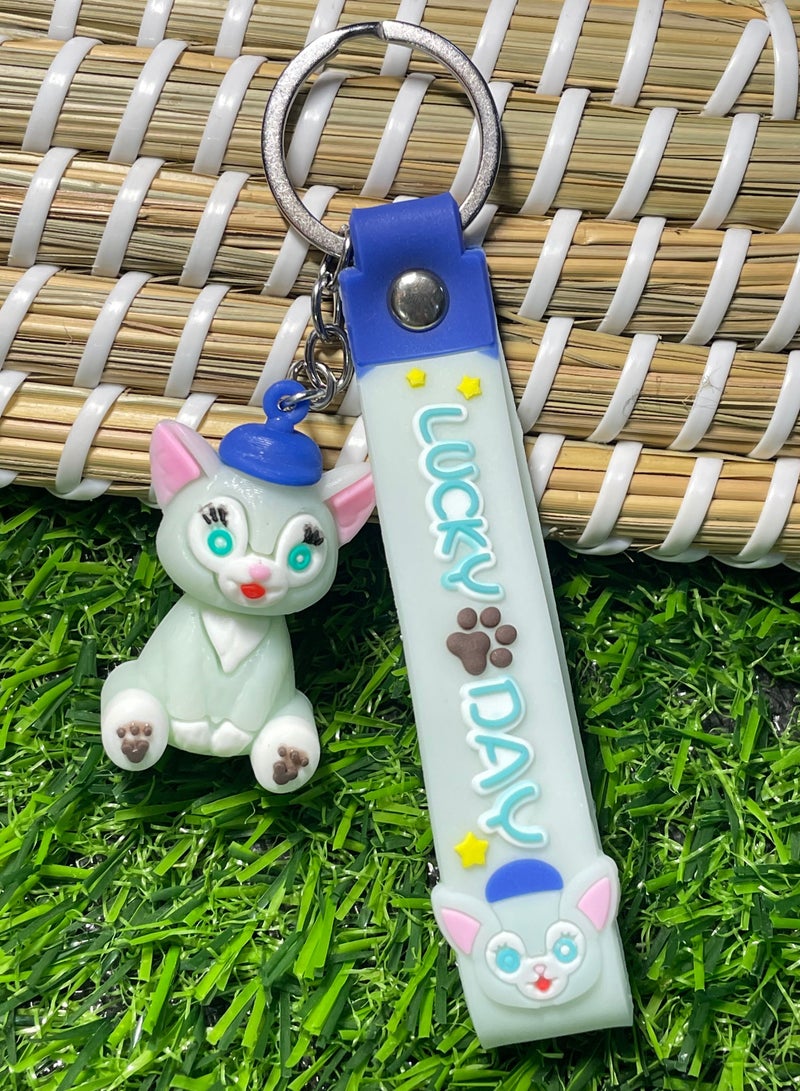 Generic Distinctive cartoon keychain stylish accessory cat character keychain with ribbon that fits with car keys wallet and bag beautiful creative gift - Image 1