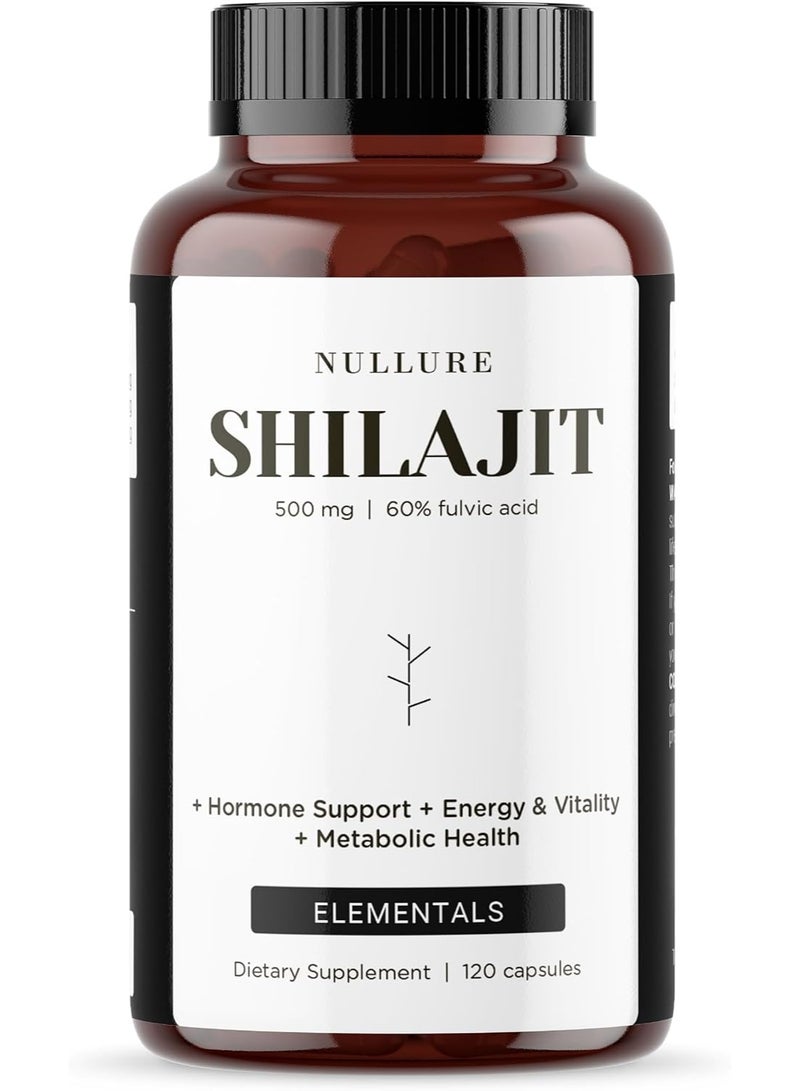 Nullure Pure Himalayan Shilajit Mineral Supplement – 120 Capsules - Image 1
