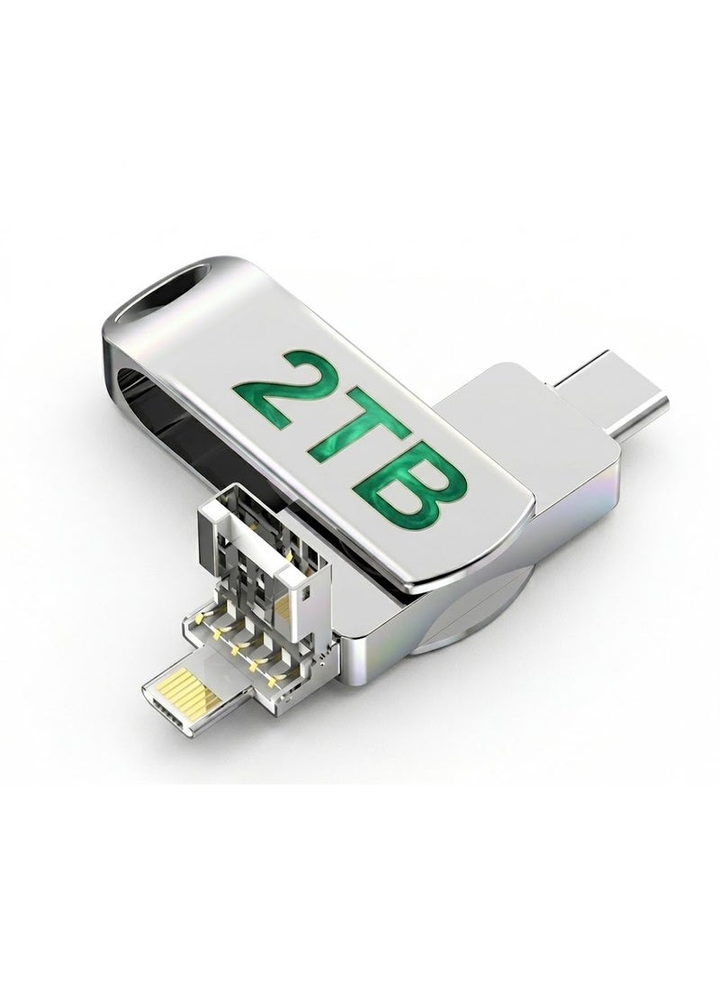 Premium 2TB 4-in-1 Metal USB Drive – Multi-Interface Storage Solution - Image 1