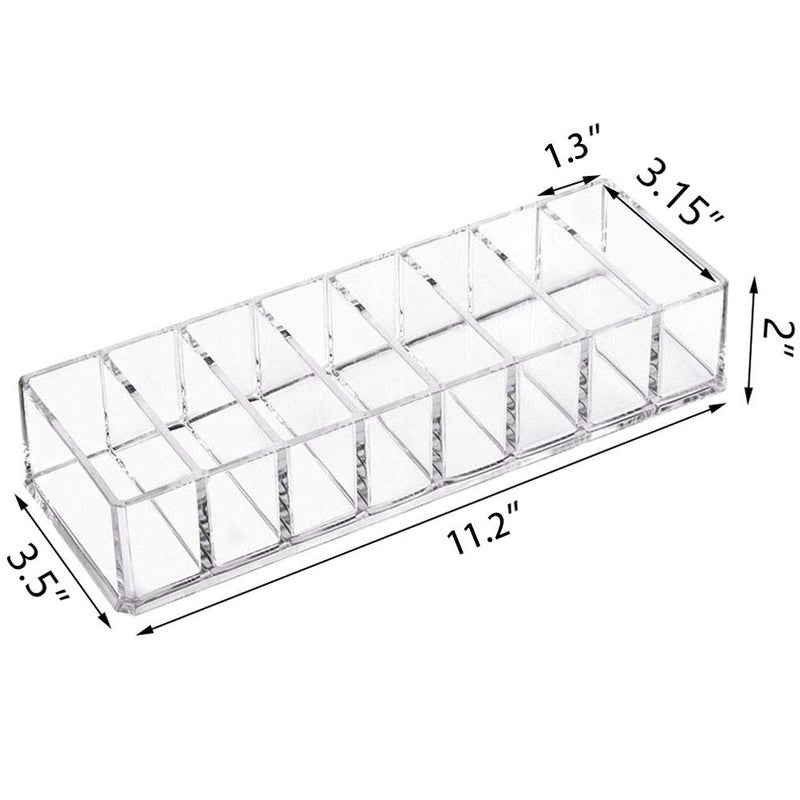 Weiai Clear Acrylic Compact Organizer, Blushes Highlighters Eyeshadow Powder Makeup Organizer Holder for Vanity, 8 Slots - Image 3