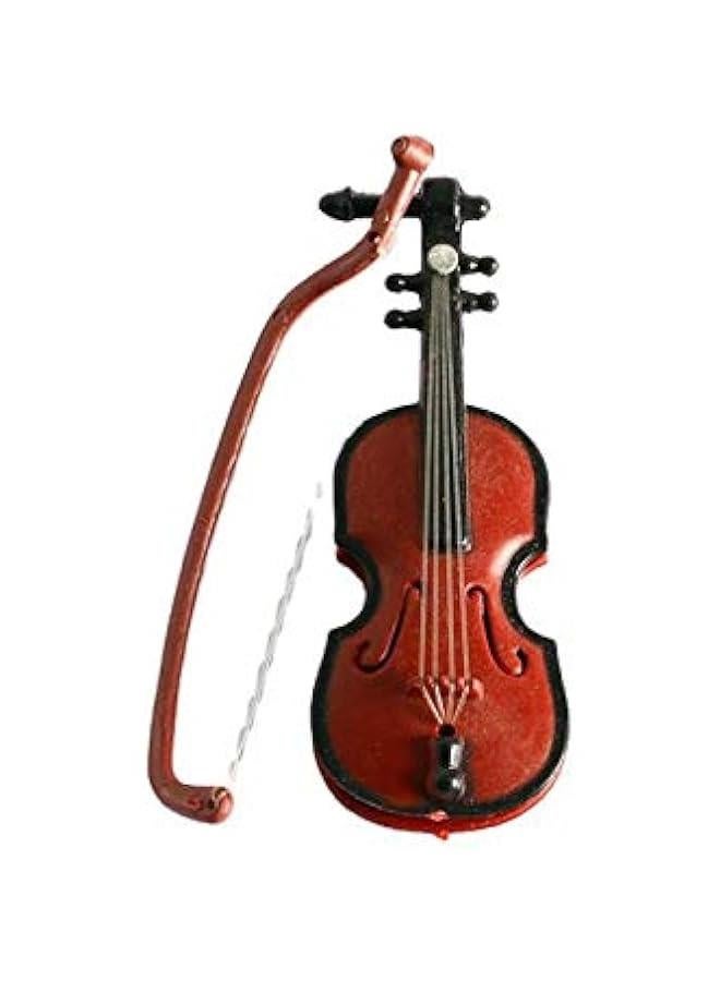 Generic Brown Miniature Violin with Stand, Bow and Case  Mini Musical Instrument for Dollhouse Decoration and Collectors Home Decoration Acoustic Violins, Orchestral Strings  - Image 2
